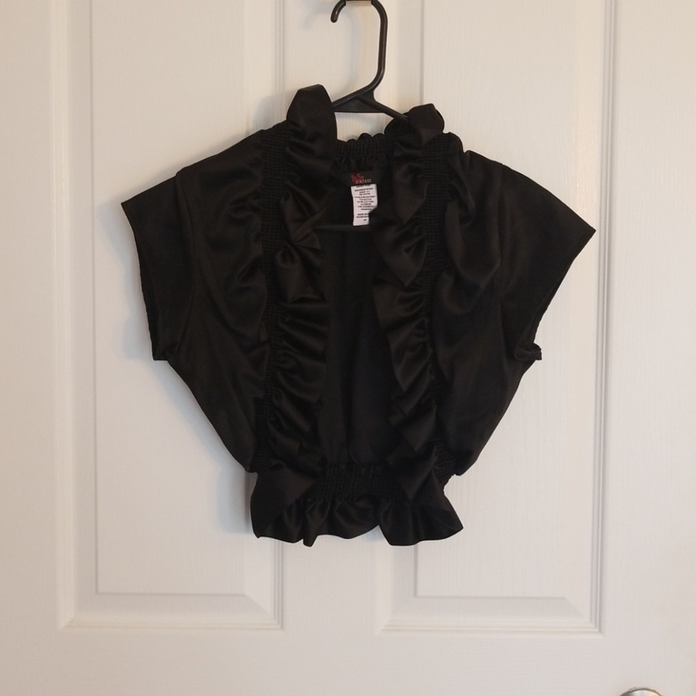 Black satin shrug
